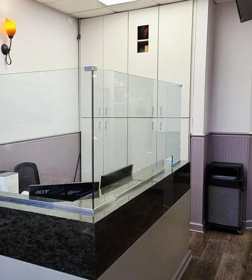 Reception Counter & Screen — Nairobi