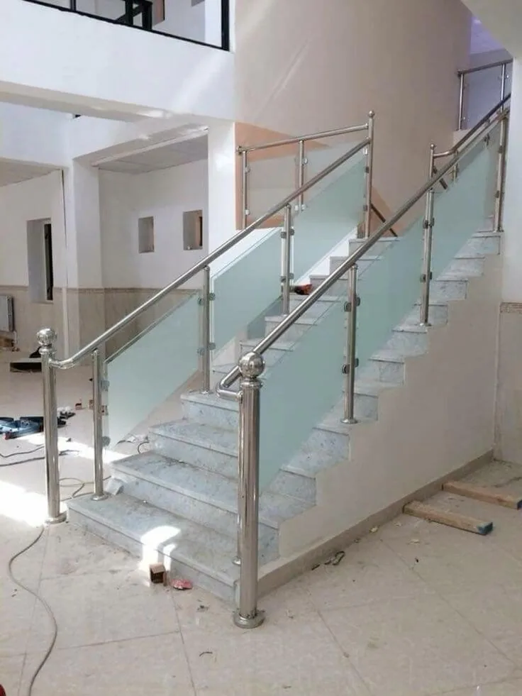 Stainless & Glass Stair Railing — Nairobi