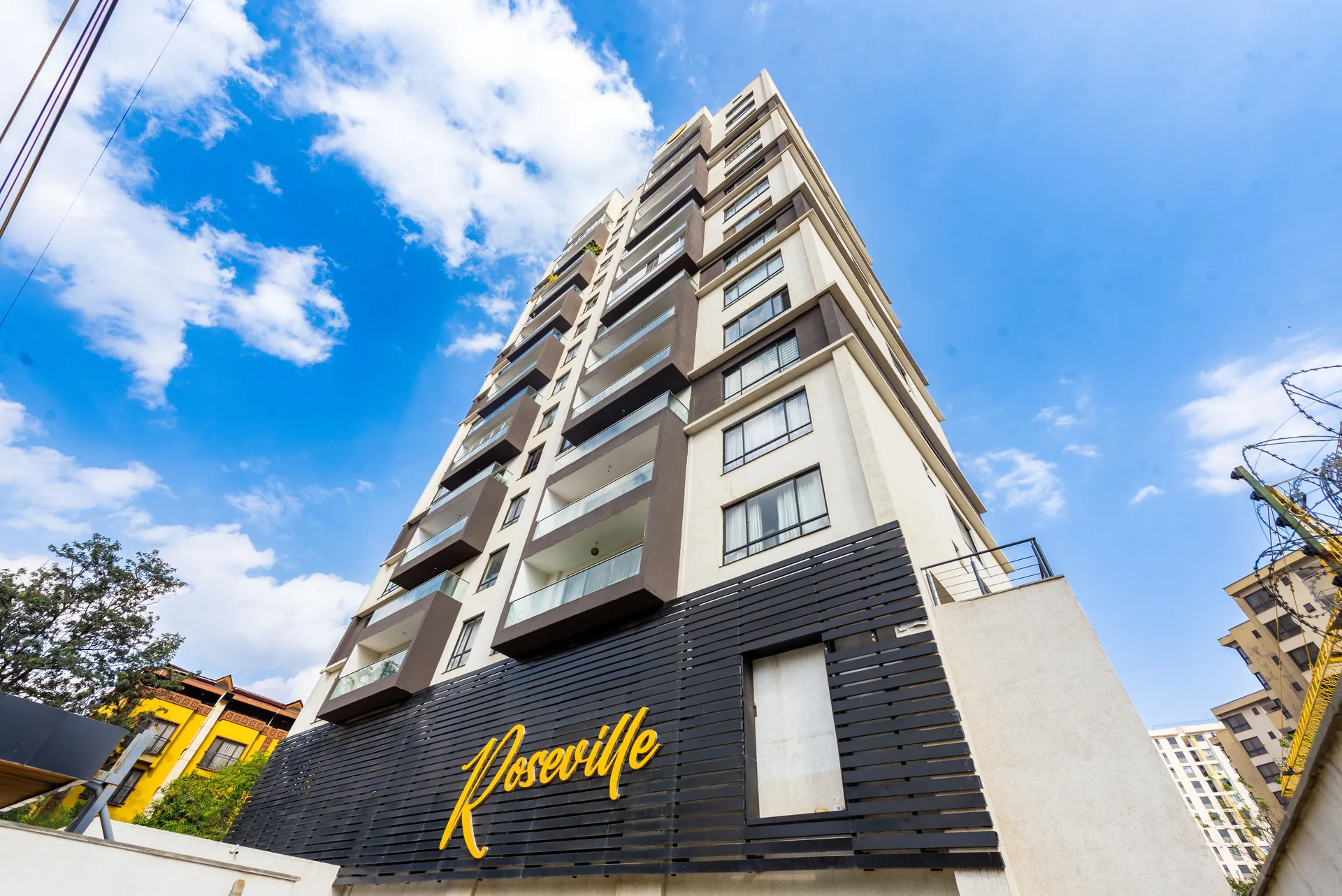Aluminium and glass residential tower facade fabricated and installed by EGZ, Nairobi